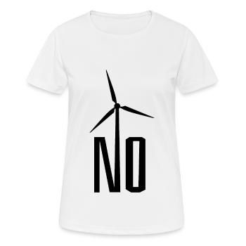 NO! Wind turbine no thanks - danger for birds - Women's Breathable T-Shirt - white - Front - AI Model Female 172 dark (172cm)