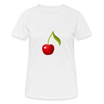 Kirsche - Frauen T-Shirt atmungsaktiv - Weiß - Vorne - AI Model Female 172 dark (172cm)