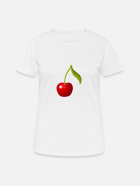 Kirsche - Frauen T-Shirt atmungsaktiv - Weiß