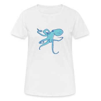 calamar - T-shirt respirant Femme - blanc - Devant - AI Model Female 172 dark (172cm)