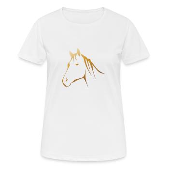 Golden Horse's Head - Women's Breathable T-Shirt - white - Front - AI Model Female 172 dark (172cm)