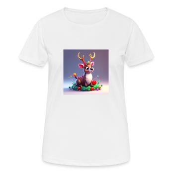 Weihnachten #Rentier#Weihnachtsgeschenk - Frauen T-Shirt atmungsaktiv - Weiß - Vorne - AI Model Female 172 dark (172cm)
