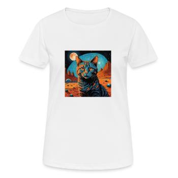 Dreifarbige Katze Glückskatze - Frauen T-Shirt atmungsaktiv - Weiß - Vorne - AI Model Female 172 dark (172cm)