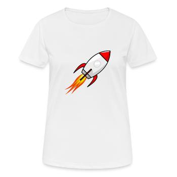 Rocket - Frauen T-Shirt atmungsaktiv - Weiß - Vorne - AI Model Female 172 dark (172cm)