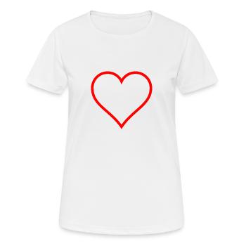 Rotes Herz der Liebe - Frauen T-Shirt atmungsaktiv - Weiß - Vorne - AI Model Female 172 dark (172cm)