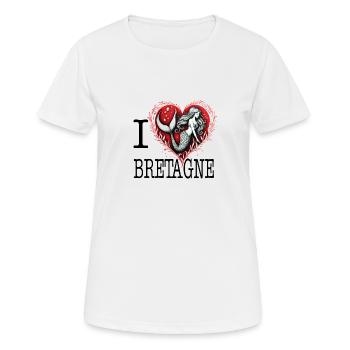 I Love Bretagne Heart of Mermaid Lagoon - Women's Breathable T-Shirt - white - Front - AI Model Female 172 dark (172cm)