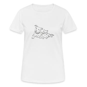 Chien et chat - T-shirt respirant Femme - blanc - Devant - AI Model Female 172 dark (172cm)