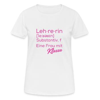 Lehrerin Lehrerinnen Unterrichten Schule Pädagogin - Frauen T-Shirt atmungsaktiv - Weiß - Vorne - AI Model Female 172 dark (172cm)