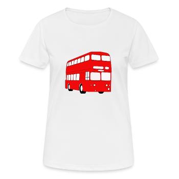Doppeldecker Bus - Frauen T-Shirt atmungsaktiv - Weiß - Vorne - AI Model Female 172 dark (172cm)