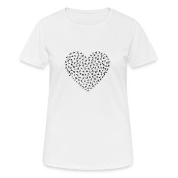 Sport - Frauen T-Shirt atmungsaktiv - Weiß - Vorne - AI Model Female 172 dark (172cm)