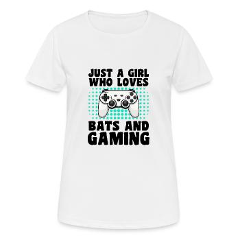 Gamer und Fledermäuse: Videospiele und Nachtleben - Frauen T-Shirt atmungsaktiv - Weiß - Vorne - AI Model Female 172 dark (172cm)
