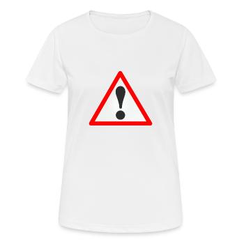 Warnschild/Ausrufezeichen /Warning/Attention - Frauen T-Shirt atmungsaktiv - Weiß - Vorne - AI Model Female 172 dark (172cm)