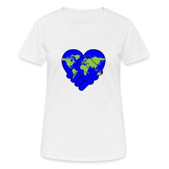 Welt Friede - Frauen T-Shirt atmungsaktiv - Weiß - Vorne - AI Model Female 172 dark (172cm)