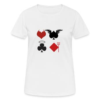 Cartes à jouer Poker Ange Diable cadeau - T-shirt respirant Femme - blanc - Devant - AI Model Female 172 dark (172cm)