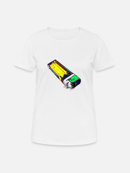 Buntes Feuerzeug - Frauen T-Shirt atmungsaktiv - Weiß