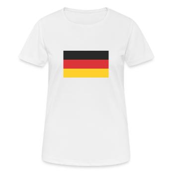 Deutschland Flagge - Frauen T-Shirt atmungsaktiv - Weiß - Vorne - AI Model Female 172 dark (172cm)