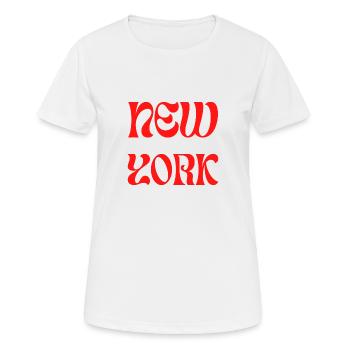 NEW YORK - Frauen T-Shirt atmungsaktiv - Weiß - Vorne - AI Model Female 172 dark (172cm)