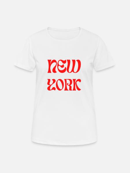 NEW YORK - Frauen T-Shirt atmungsaktiv - Weiß