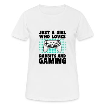 Gamer & Rabbits: Videospiele & Rabbit Companions - Frauen T-Shirt atmungsaktiv - Weiß - Vorne - AI Model Female 172 dark (172cm)