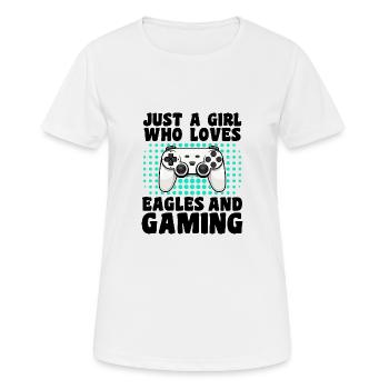 Gamer & Eagles: Videospiele & majestätische Abenteuer - Frauen T-Shirt atmungsaktiv - Weiß - Vorne - AI Model Female 172 dark (172cm)