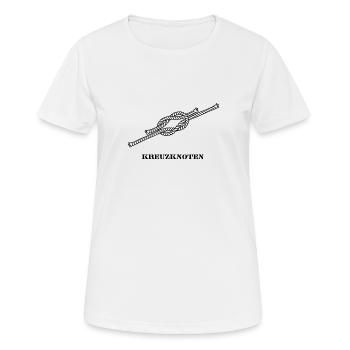 Segelknoten Seemannsknoten Kreuzknoten hell - Frauen T-Shirt atmungsaktiv - Weiß - Vorne - AI Model Female 172 dark (172cm)
