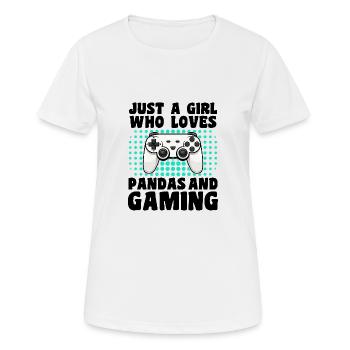 Gamer und Pandas Videospiele und umweltfreundliche Abenteuer - Frauen T-Shirt atmungsaktiv - Weiß - Vorne - AI Model Female 172 dark (172cm)