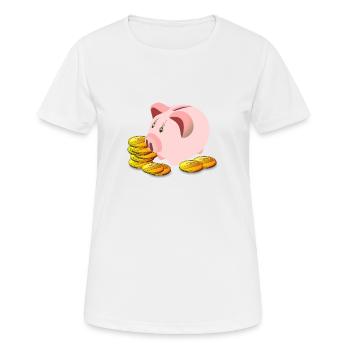 piggy bank - Women's Breathable T-Shirt - white - Front - AI Model Female 172 dark (172cm)