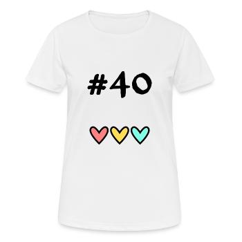 40 JAHRE. 40-jähriges Jubiläum. GEBURTSTAG 40 JAHRE. 40 - Frauen T-Shirt atmungsaktiv - Weiß - Vorne - AI Model Female 172 dark (172cm)
