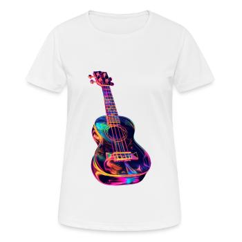 Ukulele - Frauen T-Shirt atmungsaktiv - Weiß - Vorne - AI Model Female 172 dark (172cm)
