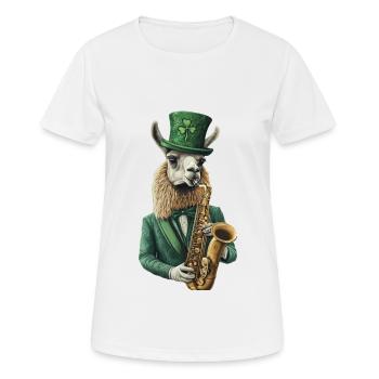 Lama - Frauen T-Shirt atmungsaktiv - Weiß - Vorne - AI Model Female 172 dark (172cm)