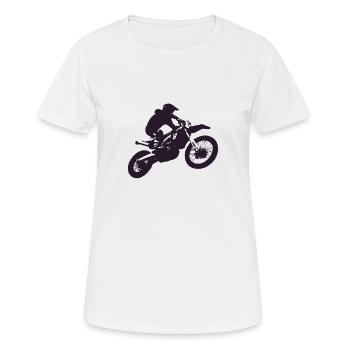 Motor cross - Women's Breathable T-Shirt - white - Front - AI Model Female 172 dark (172cm)