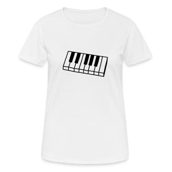 Klavier - Tastatur - Frauen T-Shirt atmungsaktiv - Weiß - Vorne - AI Model Female 172 dark (172cm)