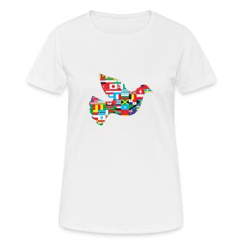 Friedenstaube Länder - Frauen T-Shirt atmungsaktiv - Weiß - Vorne - AI Model Female 172 dark (172cm)