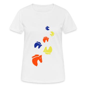 Horse Riding - Women's Breathable T-Shirt - white - Front - AI Model Female 172 dark (172cm)