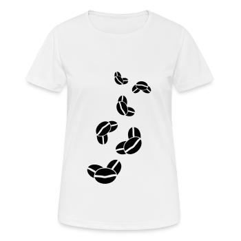 Symbole du grain de café - T-shirt respirant Femme - blanc - Devant - AI Model Female 172 dark (172cm)