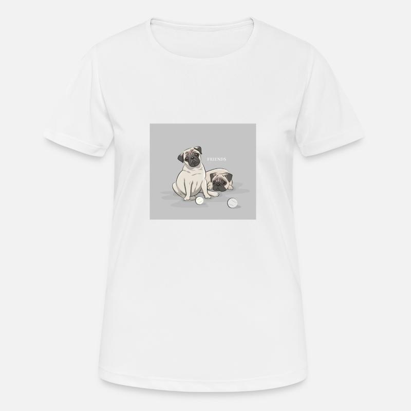 Pug - Women's Breathable T-Shirt - white