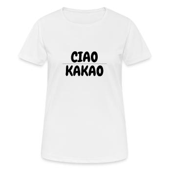 Ciao Kakao - Frauen T-Shirt atmungsaktiv - Weiß - Vorne - AI Model Female 172 dark (172cm)