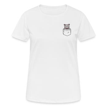 Hippopotames dans la poche - T-shirt respirant Femme - blanc - Devant - AI Model Female 172 dark (172cm)