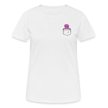 Pieuvre dans la poche - T-shirt respirant Femme - blanc - Devant - AI Model Female 172 dark (172cm)