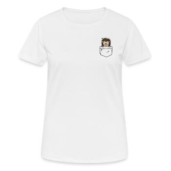 Hérisson dans la poche - T-shirt respirant Femme - blanc - Devant - AI Model Female 172 dark (172cm)