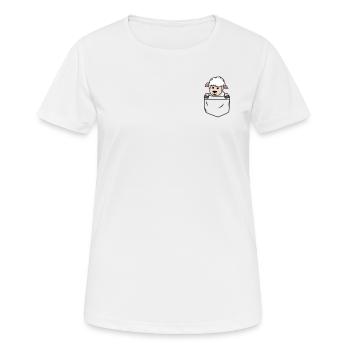 Mouton dans la poche - T-shirt respirant Femme - blanc - Devant - AI Model Female 172 dark (172cm)