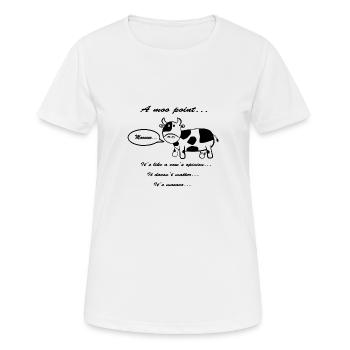 Moo-Point - Frauen T-Shirt atmungsaktiv - Weiß - Vorne - AI Model Female 172 dark (172cm)