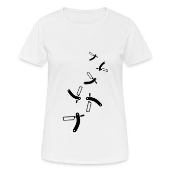 Rasieren Barber logo icon - Frauen T-Shirt atmungsaktiv - Weiß - Vorne - AI Model Female 172 dark (172cm)