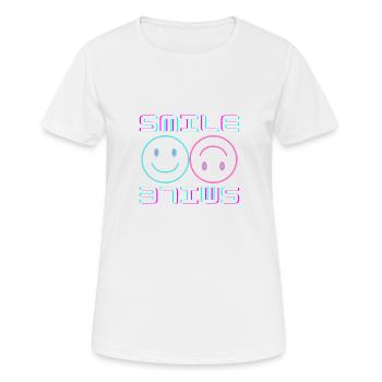 Smile color - Frauen T-Shirt atmungsaktiv - Weiß - Vorne - AI Model Female 172 dark (172cm)