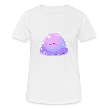 Monstre visqueux mignon - Conception de dessin animé mignon - T-shirt respirant Femme - blanc - Devant - AI Model Female 172 dark (172cm)