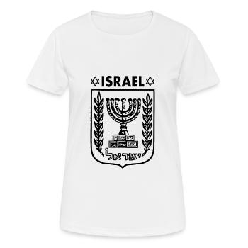 menora wappen von israel Wappen Israels - Frauen T-Shirt atmungsaktiv - Weiß - Vorne - AI Model Female 172 dark (172cm)