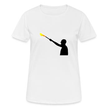 Fan Hooligan - Frauen T-Shirt atmungsaktiv - Weiß - Vorne - AI Model Female 172 dark (172cm)