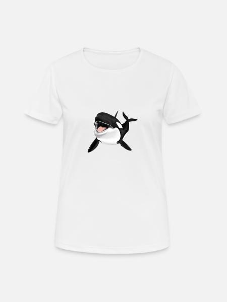 Orca - Frauen T-Shirt atmungsaktiv - Weiß