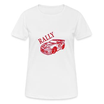 Rally Auto - Frauen T-Shirt atmungsaktiv - Weiß - Vorne - AI Model Female 172 dark (172cm)