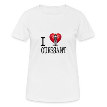 I love Ouessant von I Love Bretagne - Frauen T-Shirt atmungsaktiv - Weiß - Vorne - AI Model Female 172 dark (172cm)